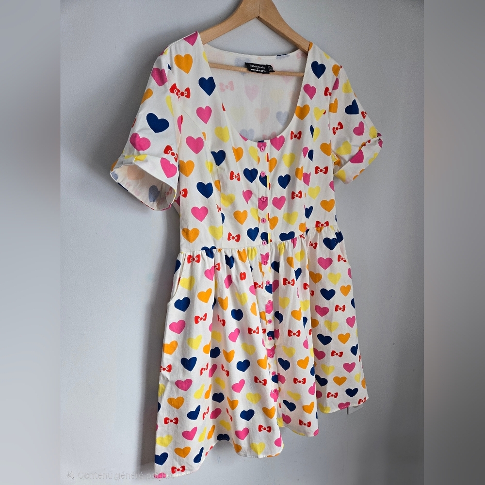 New MODCLOTH for HELLO KITTY Colorful Heart Pattern Dress